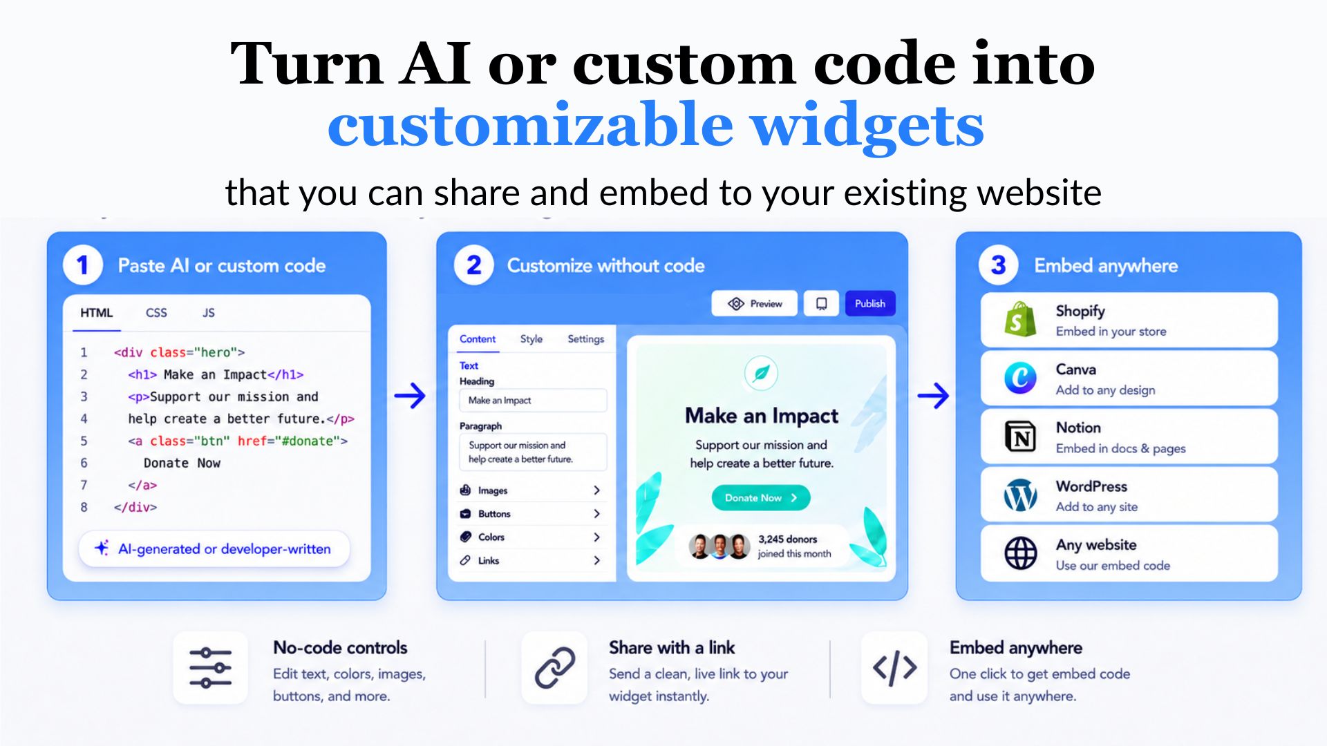 I made a form tool that turns responses into public widgets logo